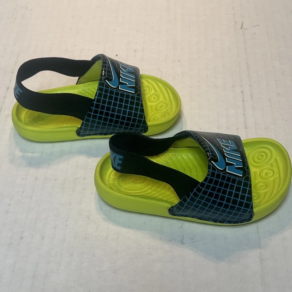 Nike Kawa SE Slides Toddler Sandals Baby Volt Blue CW1658-001 Size 5C